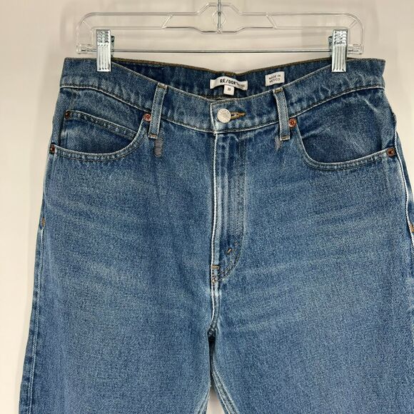 Redone Jeans Womens 30 Blue Medium Was Ultra High Rise Slim Skinny Fit Stretch - Picture 4 of 14
